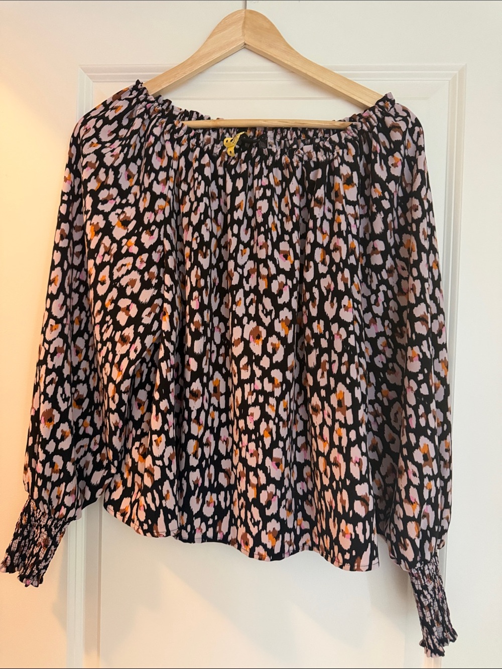 Sanctuary Black Off-Shoulder Floral Print Blouse